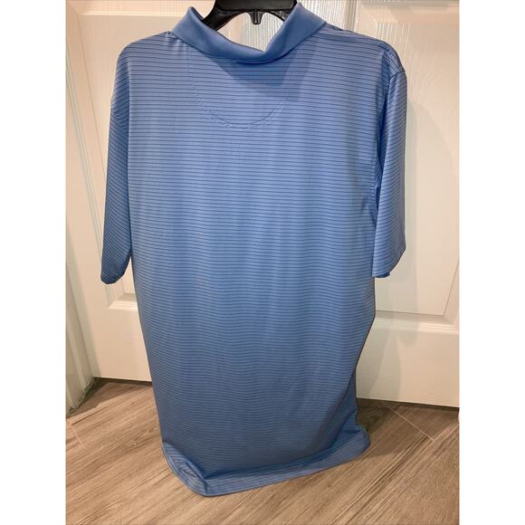 F&G Tech Men Golf Shirt XL Blue Stripe 94% Polyester with Shell Houston Open - Picture 8 of 9